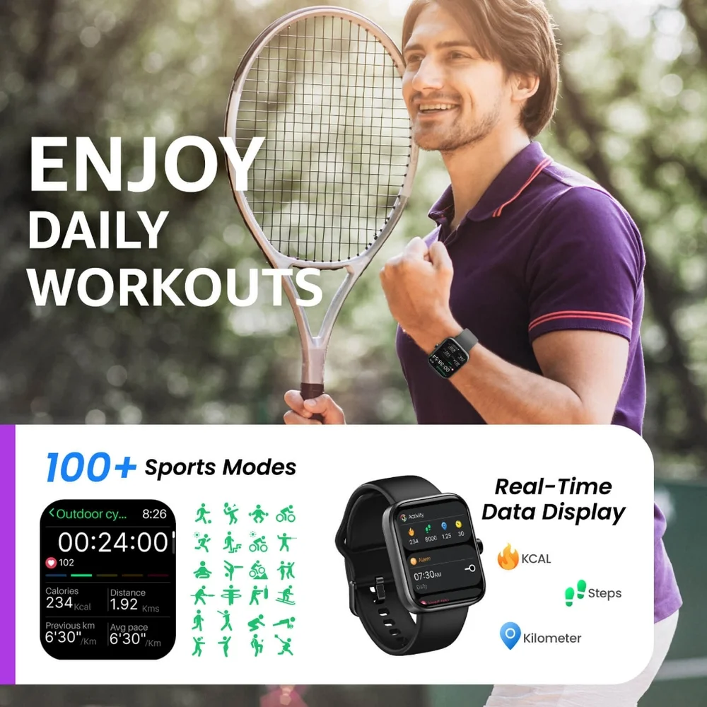 TOZO S3 Ultimate Smart Watch, HD Touchscreen, Health Monitoring, Waterproof